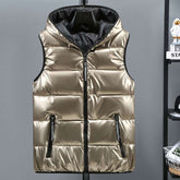 Winter Vests Women's Hooded Short Bright Color Sleeveless Vest - Acapparelstore
